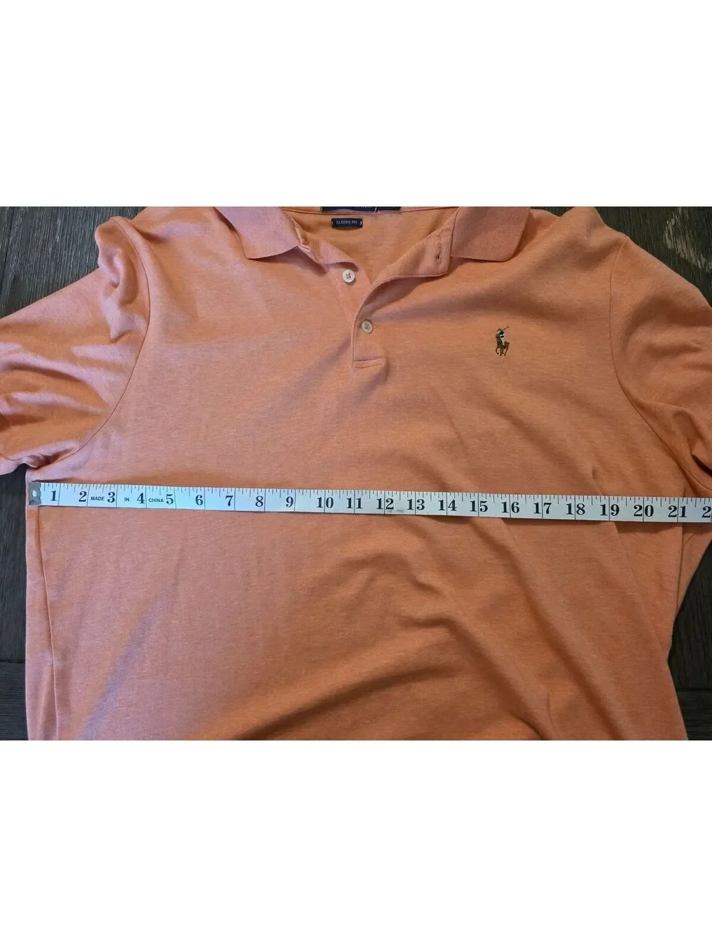 Polo Ralph Lauren Classic Fit Orange Polo Shirt Size LG